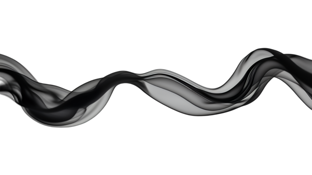 black and white smoke on a transparent background, PNG image, PNG file, Generative art.