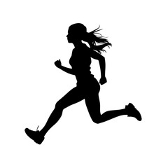 Obraz premium running woman silhouette