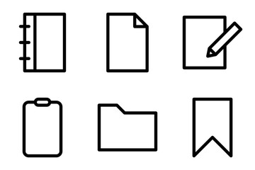 Paper and Documents icon set