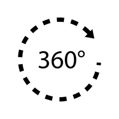 360 degrees icon, isolated on white. vector