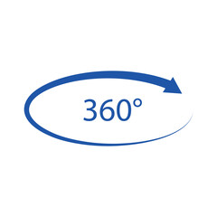 360 degrees icon, isolated on white. vector