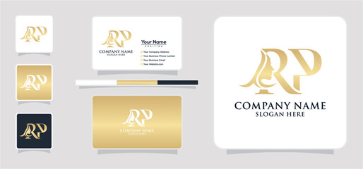 Fototapeta premium Initial Letter RP Beauty Face Logo Design Vector