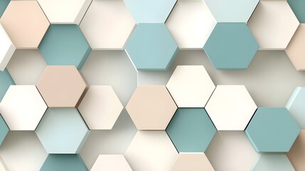 Modern Soft Green and Beige Hexagonal Arrangement Elegance