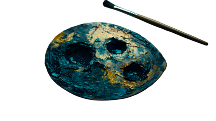 a blue planet painted on a transparent background, with a brush PNG image, PNG file, Generative art.