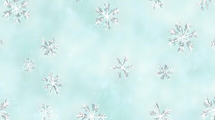 High Quality Seamless Winter Pattern with Snowflakes in Blue