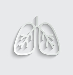 Human lung black vector icon