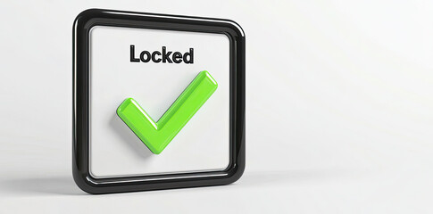 A Green Check Mark in a Black Frame Signifies Locked Status