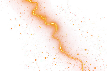 Bright jagged gold lightning-like streak of golden light cutting diagonally across a transparent background png