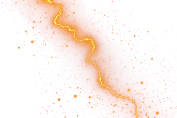 Bright jagged gold lightning-like streak of golden light cutting diagonally across a transparent background png