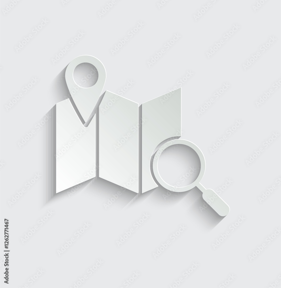 Poster map with pointer vector icon gps navigator navigation