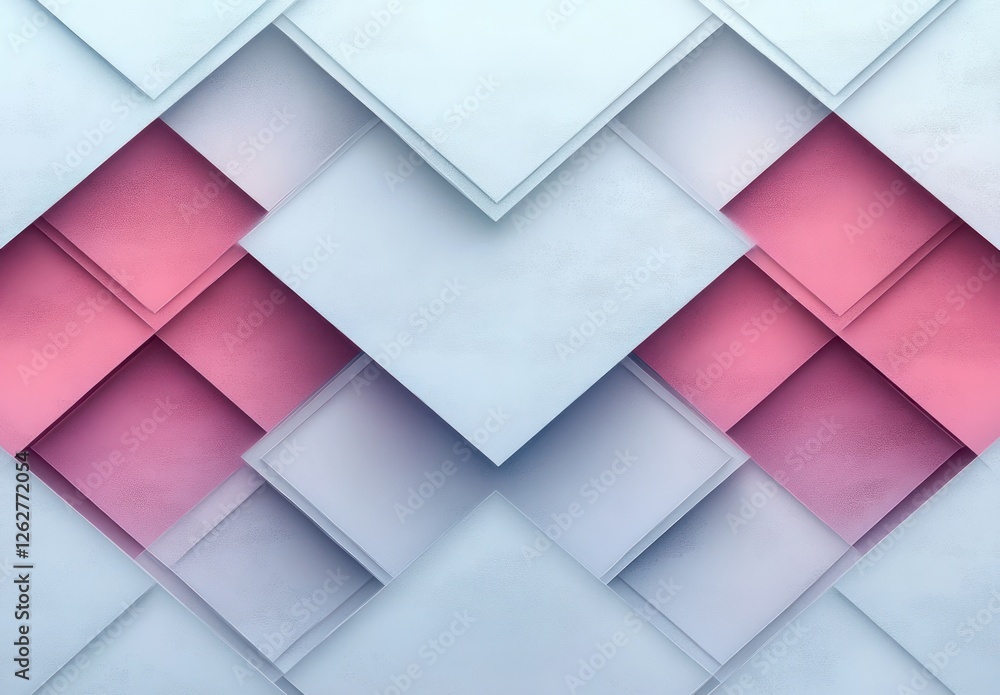Poster minimalist abstract pattern with overlapping diamonds in pastel colors for modern graphic design