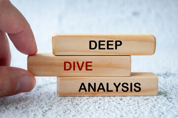 Deep Dive Analysis on wooden blocks. Root cause analysis concept