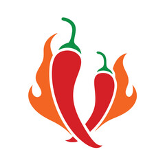 Spicy Chili Pepper Icon for Restaurant and Food Branding.