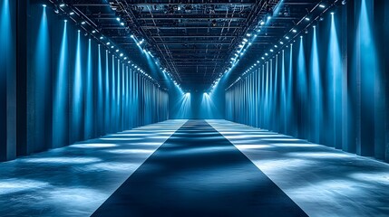 Fototapeta premium Elegant and Grand Award Ceremony Stage with Captivating Lighting and Spotlights