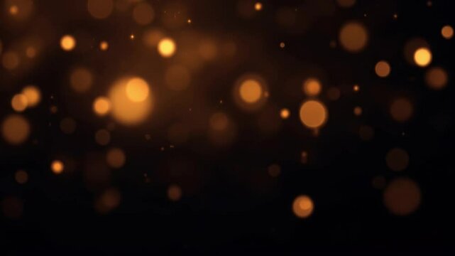 Dynamic golden bokeh lights twinkling against a dark background