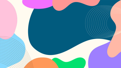 ABSTRACT BACKGROUND HAND DRAWN ORGANIC SHAPES WITH COLORFUL FLAT DESIGN VECTOR TEMPLATE FOR WALLPAPER, COVER DESIGN