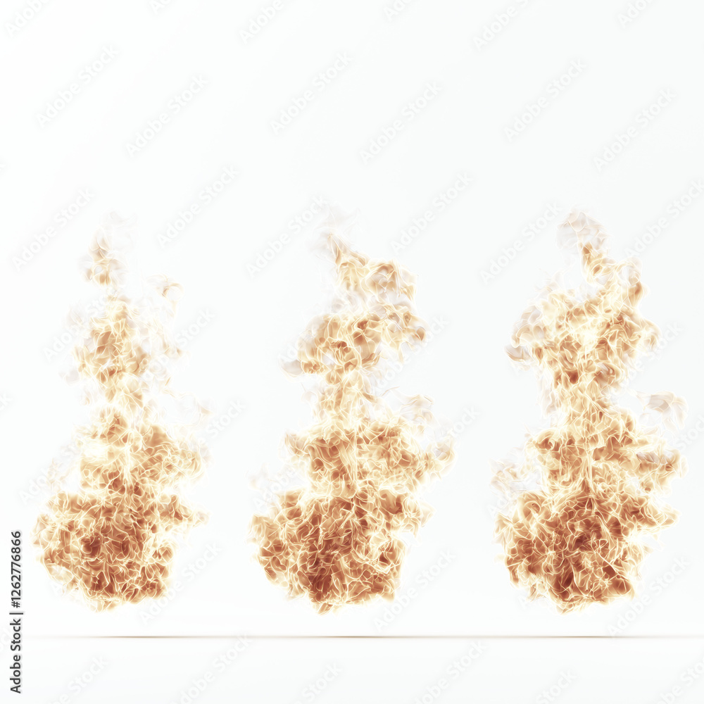 Aufkleber three dynamic flame sculptures create a stunning visual effect, showcasing captivating fire art in a