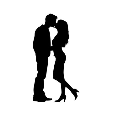 recommend clip art: kissing couple silhouette