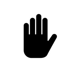 Restricted zone icon with hand for limited access areas