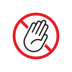 Do not enter icon with red circle and cross for prohibited access