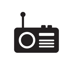Retro radio icon with vintage design for classic audio device