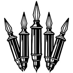 Vintage Retro Ink Pen & Brush Collection – Classic Nib Illustrations