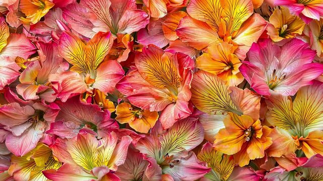 background of alstroemeria flowers. Selective focus
