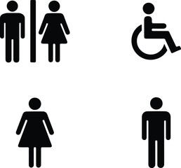 toilet icon vector design symbol of male and female toilet or restroom