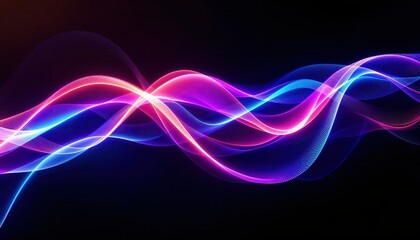 Abstract Energetic Multicolored Wavy Lines Against A Dark Background

