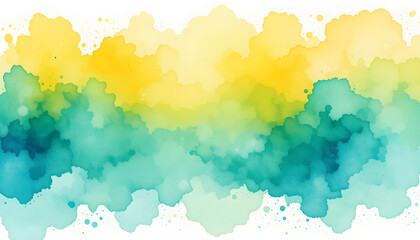 Fototapeta premium Abstract watercolor wash in yellow and teal