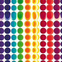 A rainbow-striped dot pattern, where each dot is filled with different rainbow hues in a bold, colorful style