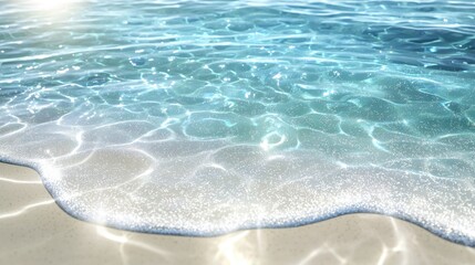 Obraz premium 3D realistic seamless beach sand ripples, glowing sunlight reflections, transparent effect.
