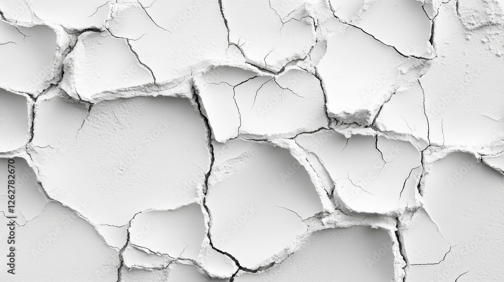 Poster white cracked surface creating a unique abstract textured pattern