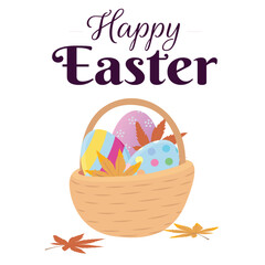 Happy Easter Background Card Vector Illustration