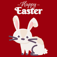 Happy Easter Background Egg Decoration Greeting Card Vector Illustration