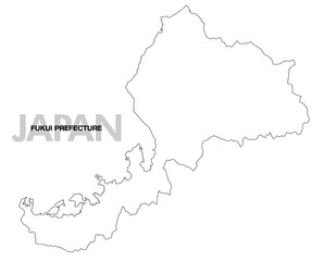 Obraz premium 福井県の白地図
