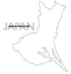 茨城県の白地図