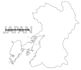 熊本県の白地図
