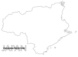 徳島県の白地図