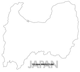 富山県の白地図