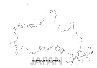山口県の白地図