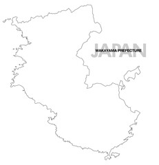 Fototapeta premium 和歌山県の白地図