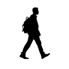 Fototapeta premium man walking silhouette