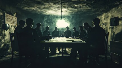 Secret Underground Gathering of Conspirators