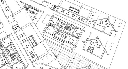 residential architecture sketch project plan concept