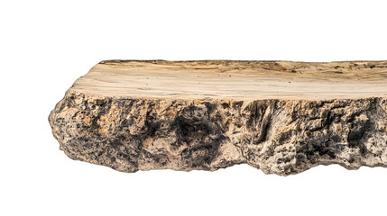 a piece of petrified wood on a transparent background, PNG image, PNG file, Generative art.