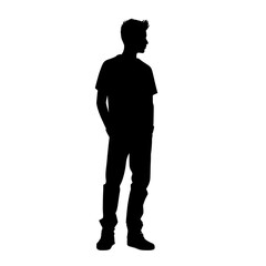 Fototapeta premium man standing silhouette