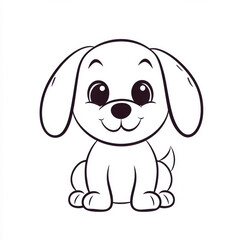 Fototapeta premium Cute cartoon dog with a cheerful expression, perfect for children's illustrations. isolated on white background.