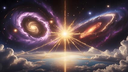 Light emanates into space generated with ai