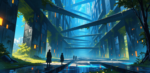 anime wallpaper surreal illustration background..